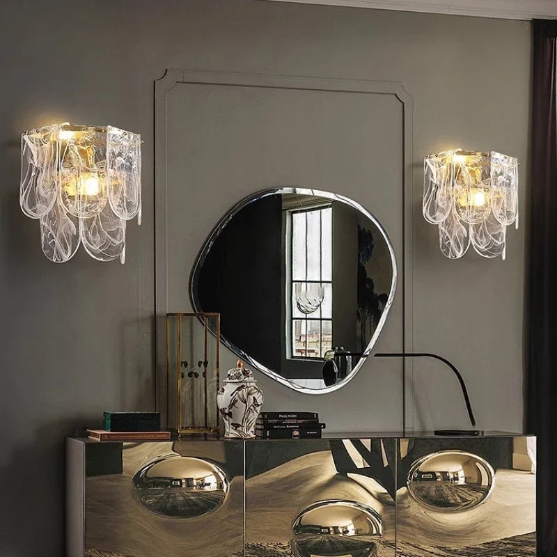 applique murale led en verre design moderne pour décoration intérieure