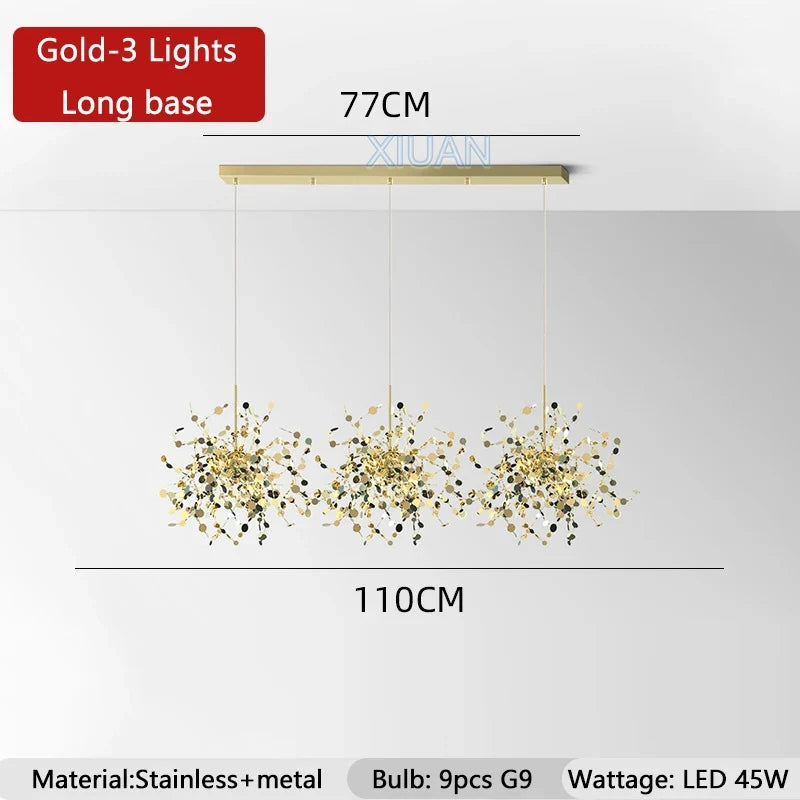 Nordic Luxury Stainless Steel Pendant Lamp Silver Chrome Dining Table Hanging Light Living Room Bar Clothes Shop Decor Lustre