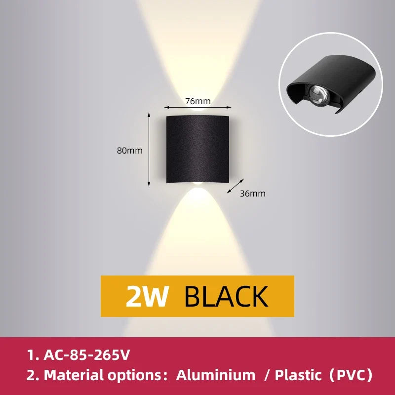 applique murale extérieure led luminaire étanche pour jardin décoratif