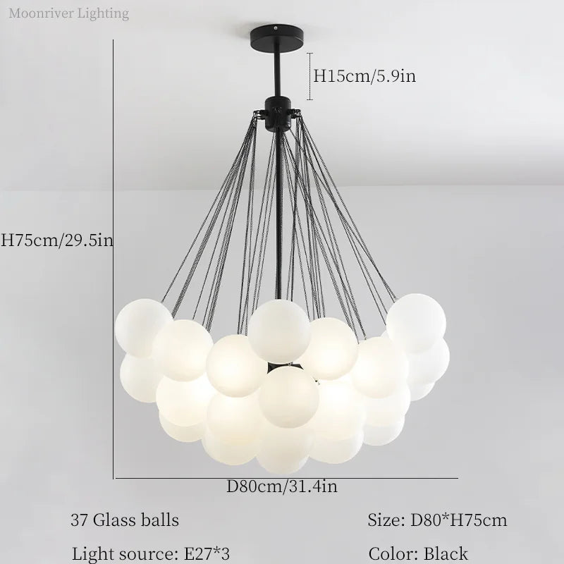 suspension moderne en verre pour décoration intérieure élégante