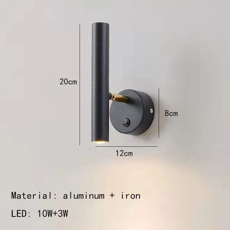 applique murale led rotative moderne pour lecture et détente