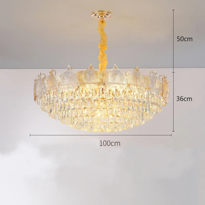 lustre en verre cristal design moderne pour intérieur élégant