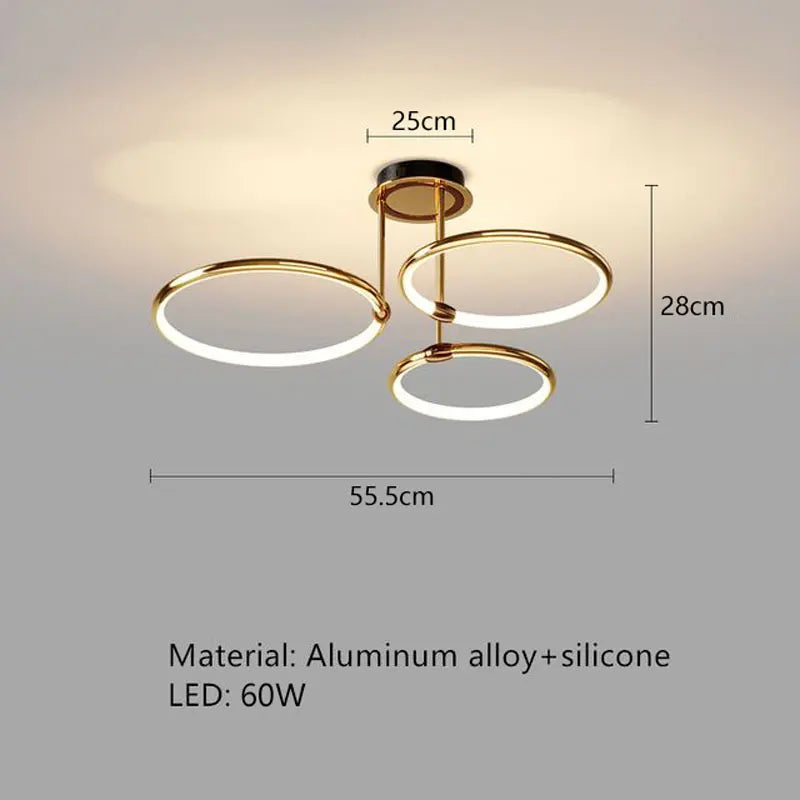 Plafonnier LED noir doré