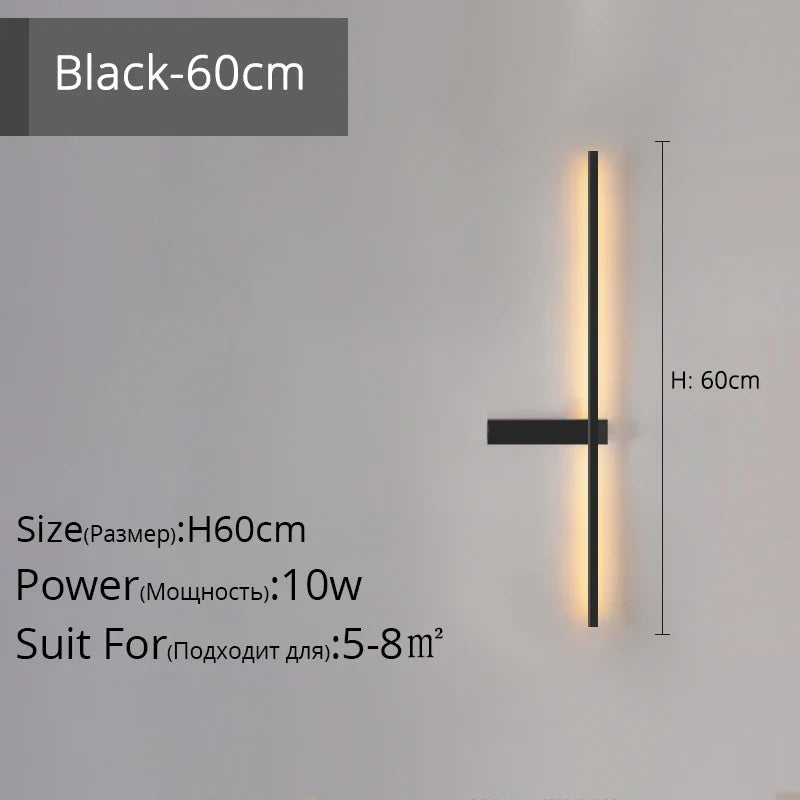 applique murale led minimaliste en aluminium pour éclairage intérieur