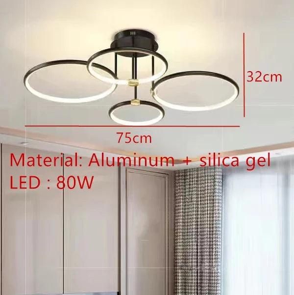 lustre led moderne avec télécommande et variateur pour intérieur