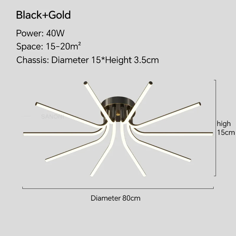 Plafonnier LED en cuivre au design moderne