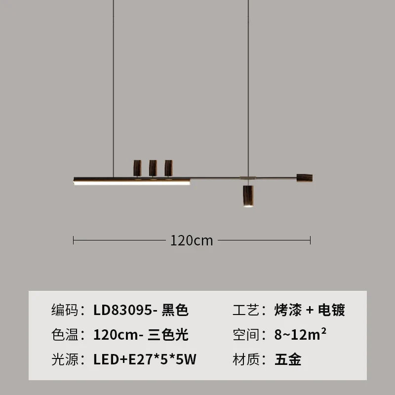 lustre minimaliste en métal pour éclairage moderne chic