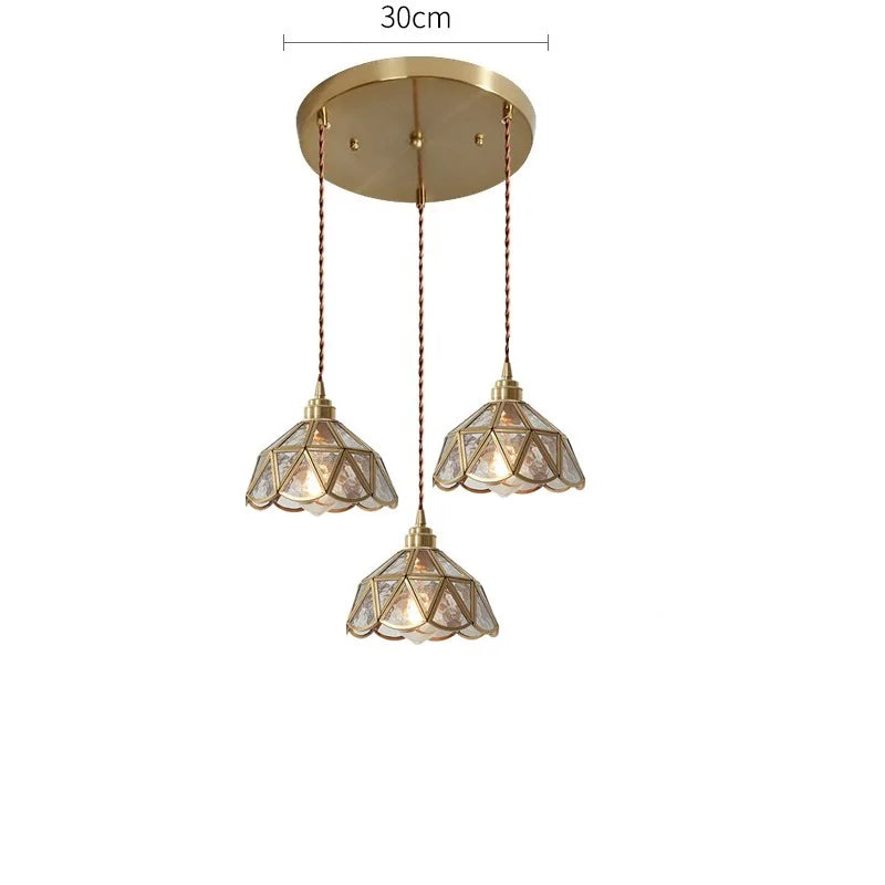 Suspension Nordique LED en Verre et corps doré