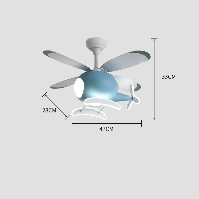ventilateur de plafond moderne avion avec lumière led et télécommande
