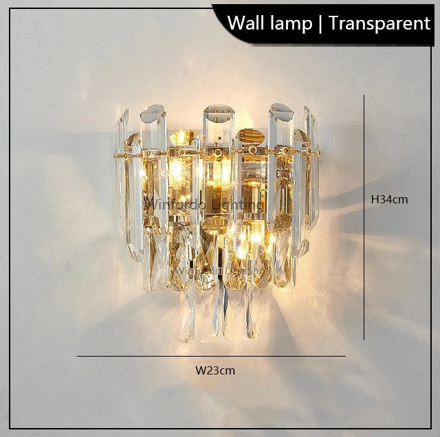 lustre led de luxe en cristal moderne 	 en stock