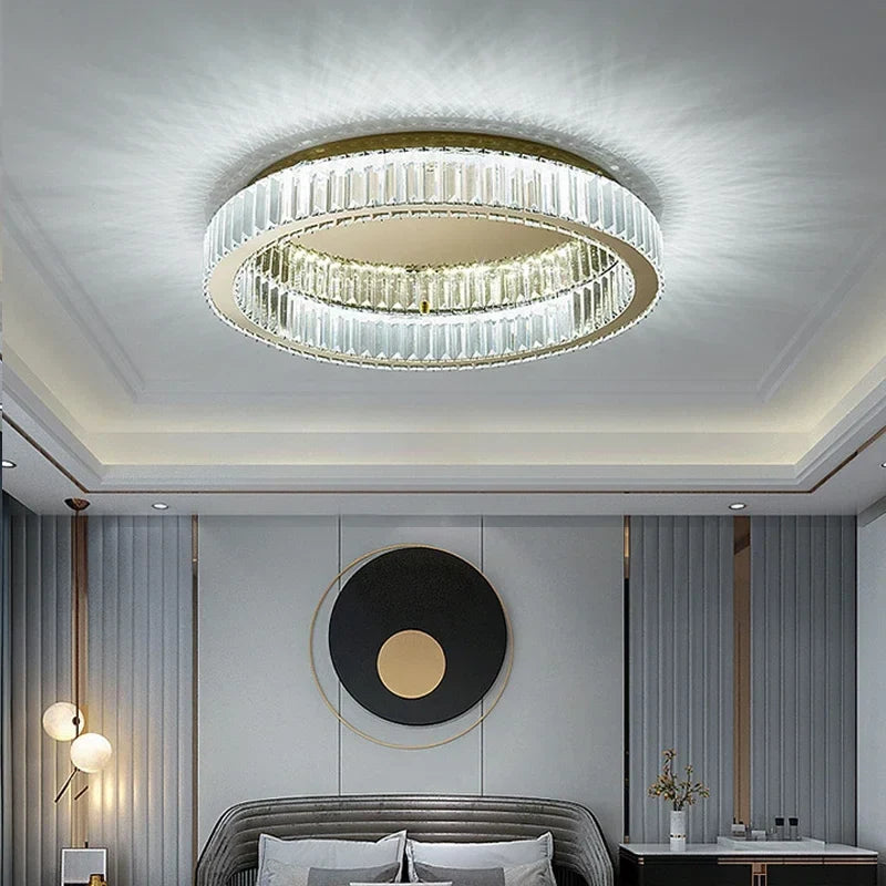 plafonnier en cristal luxueux pour décoration intérieure moderne