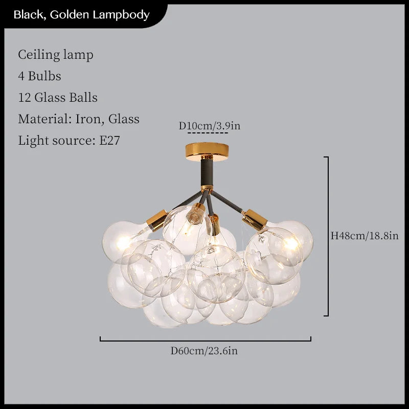 suspension moderne en verre pour décoration intérieure élégante