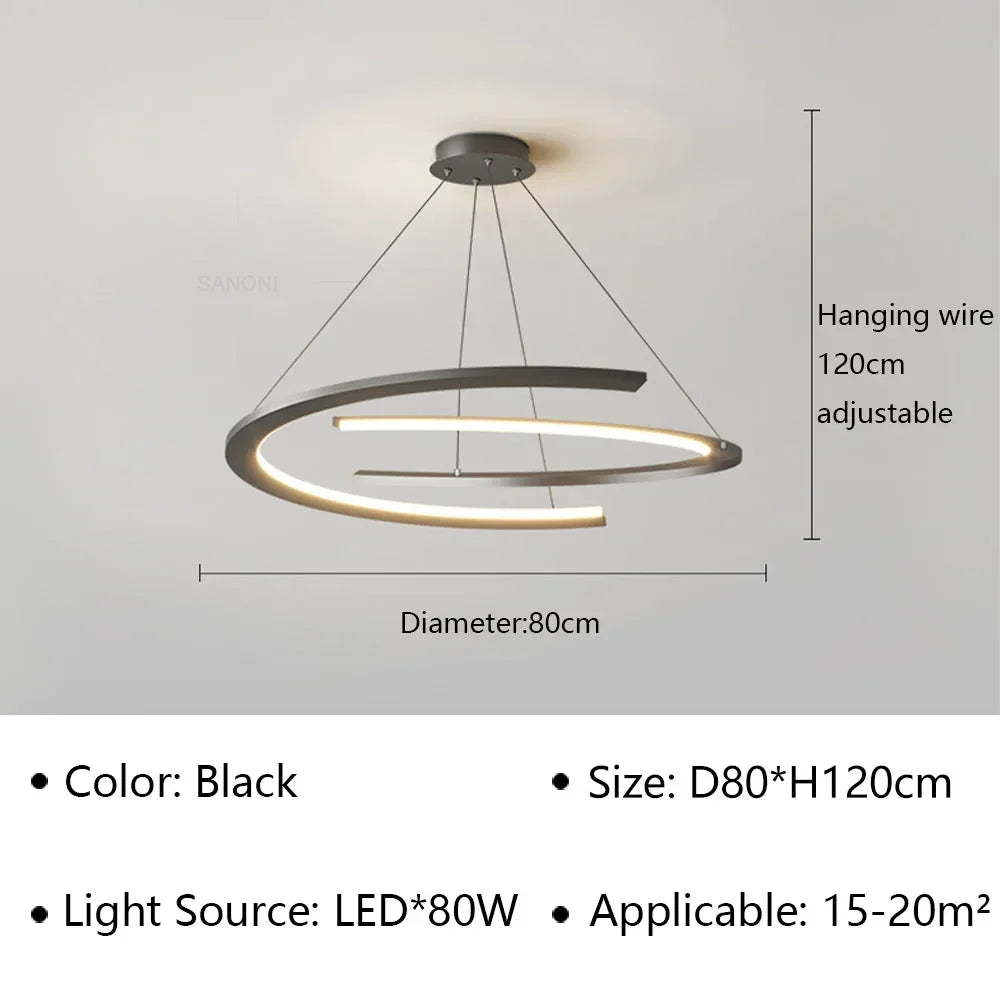 suspension à led moderne pour décoration intérieure élégante