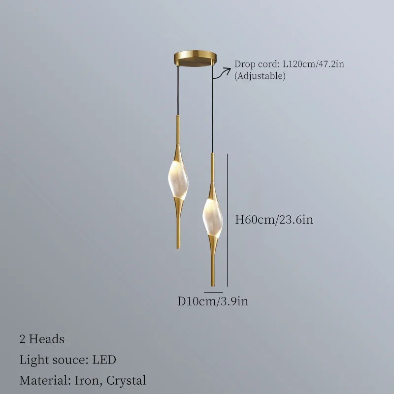 2023 Crystal Hanging Lamps for Ceiling Bedroom Bedside Chandelier Living Room Hallway Wall Lamp Room Decor Lighting Lustre