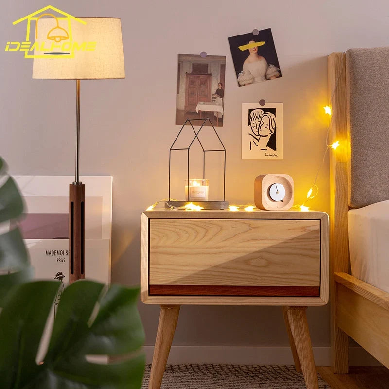 lampadaire en bois massif style wabi-sabi zen art lumineux