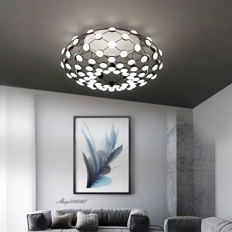 Postmoderne Créatif Noir Et Blanc Pièces D'échecs Suspension Lumière Grille Lustre Suspension Pour Salle à manger Salon Lumière Lampe À Led