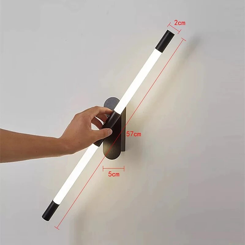 Applique murale LED longue ligne au design nordique moderne