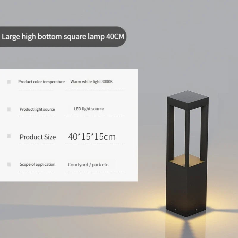 lampe de jardin moderne étanche en aluminium pour extérieur