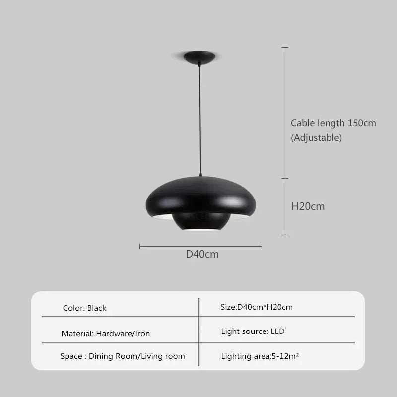 Suspension led nordique simple champignon suspendus