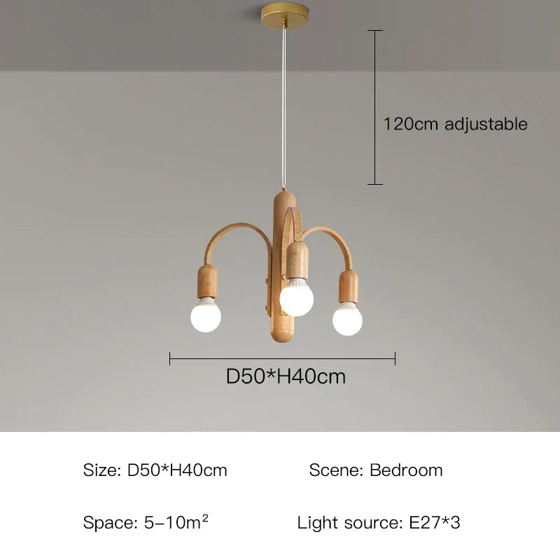 lustre à led vintage nordique imitation bois pour intérieur moderne