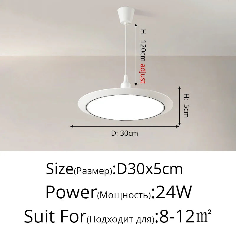lustre led ultra-mince trois-preuve circulaire moderne minimaliste
