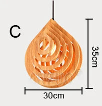 suspension en bois moderne style nordique goutte d'eau décorative idéale loft