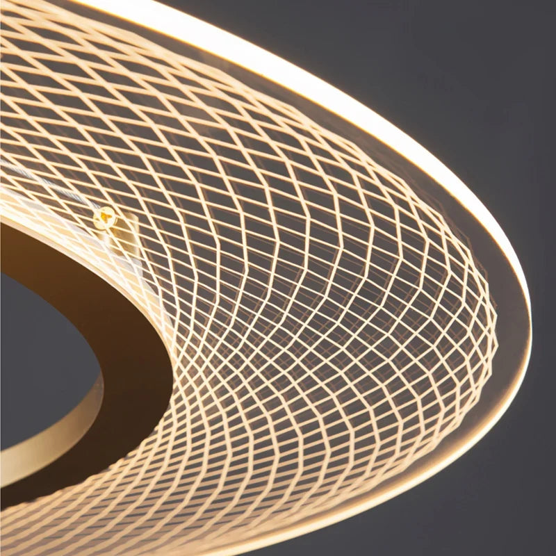 Lustre anneaux design pour salon double pour cuisine île hôtel Restaurant LED