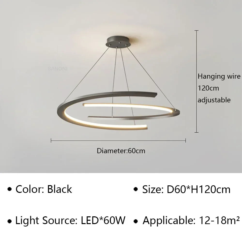 lustre led moderne pour décoration intérieure lumineuse