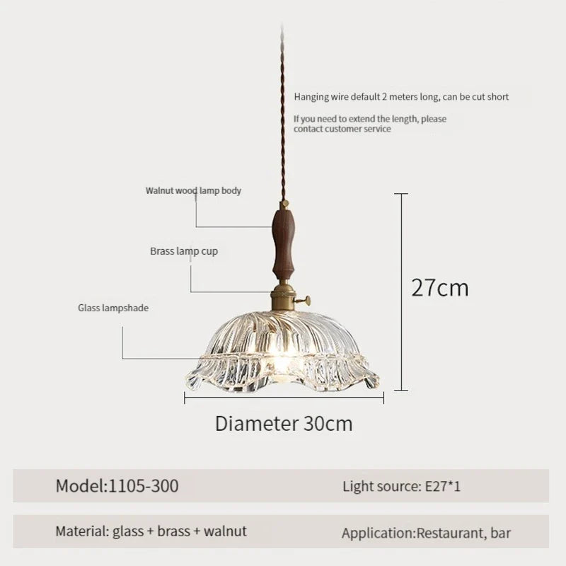 suspension luminaire moderne en bois verre et laiton