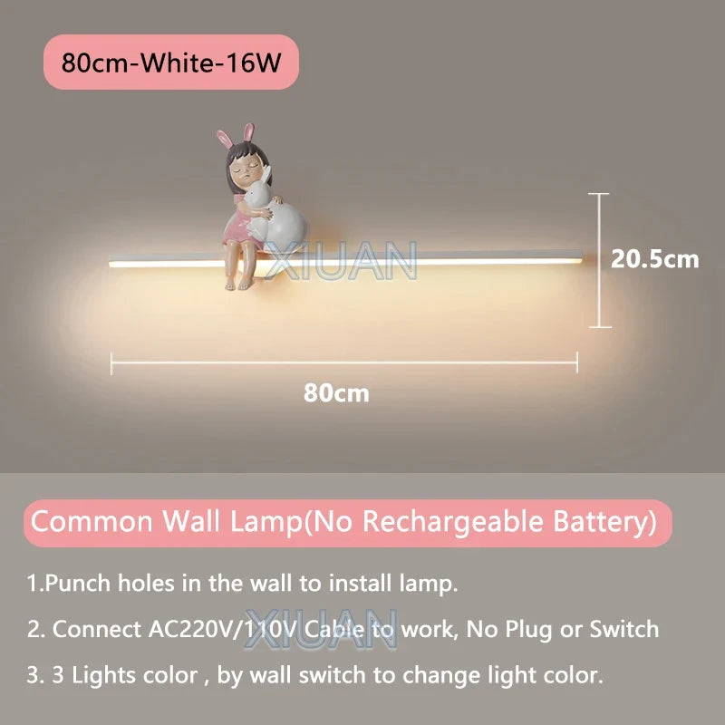 applique murale en forme de lapin pour décoration enfant