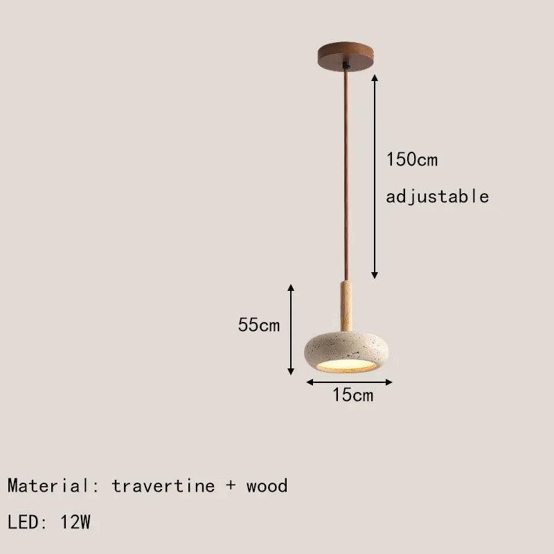 lustre en pierre naturelle nordique pour intérieur avec fil réglable