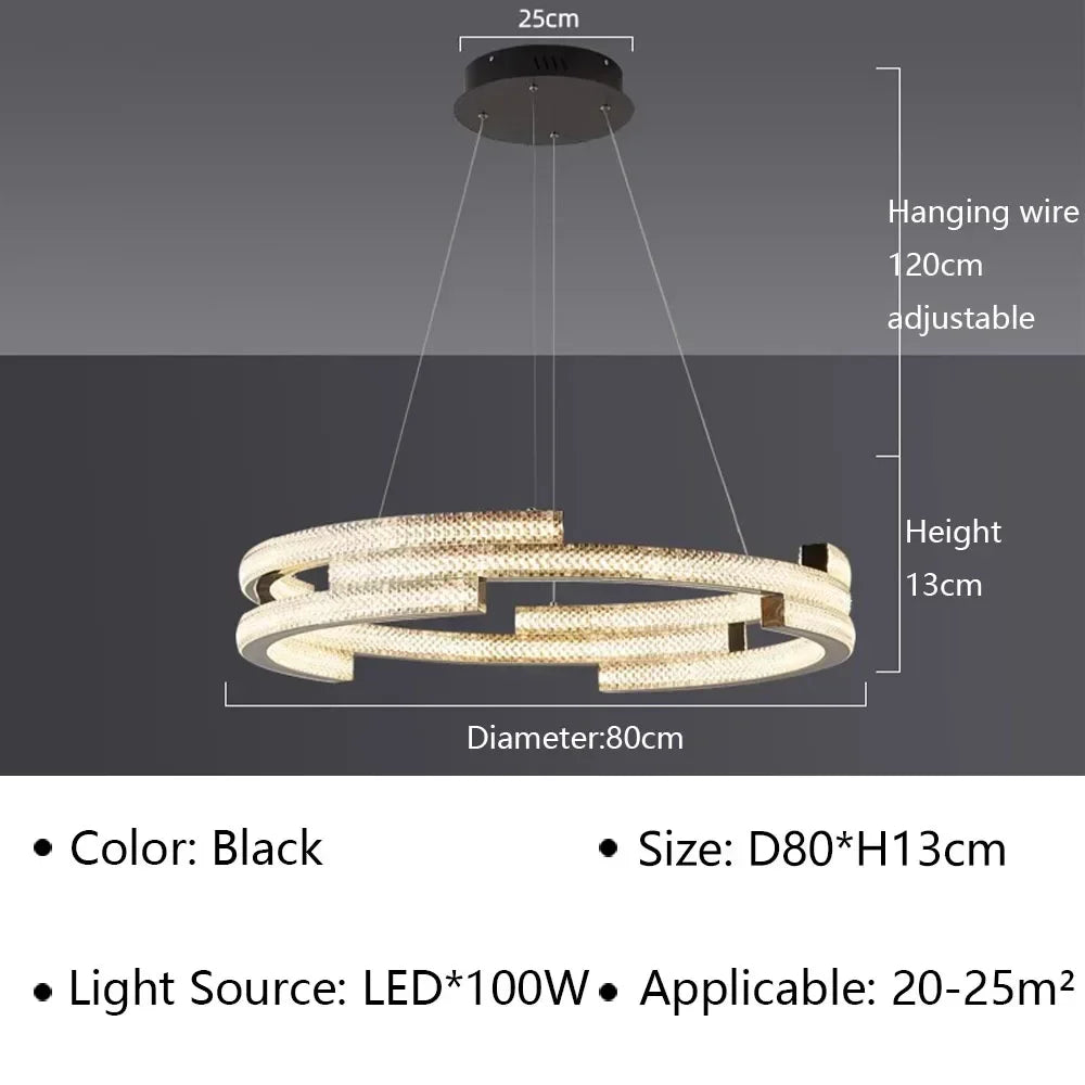 suspension moderne en led pour décoration intérieure élégante