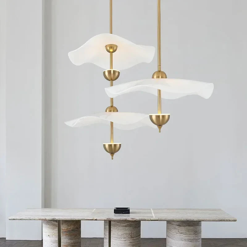 suspension moderne en forme de feuille de lotus style nordique décoratif