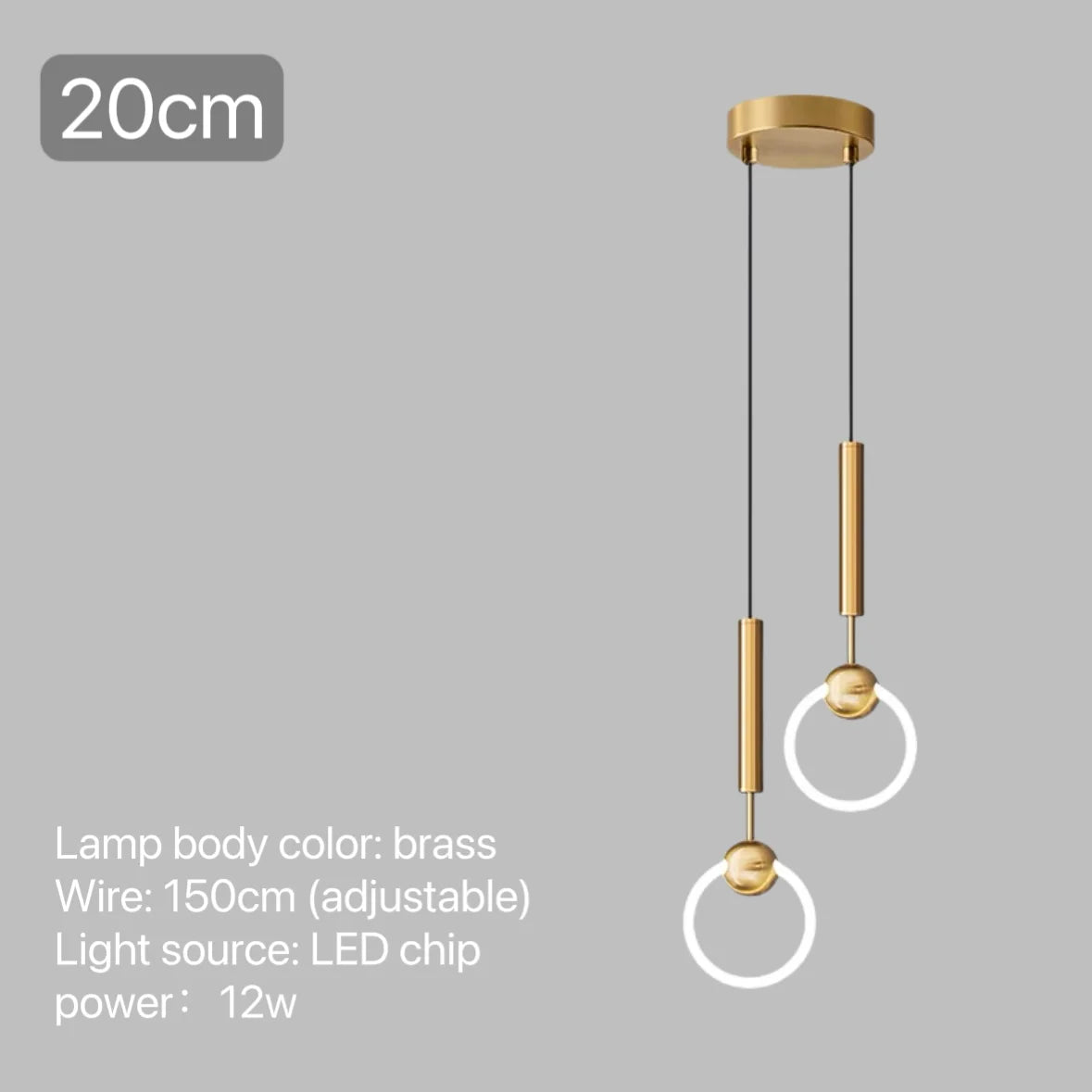 suspension LED en anneau design nordique moderne