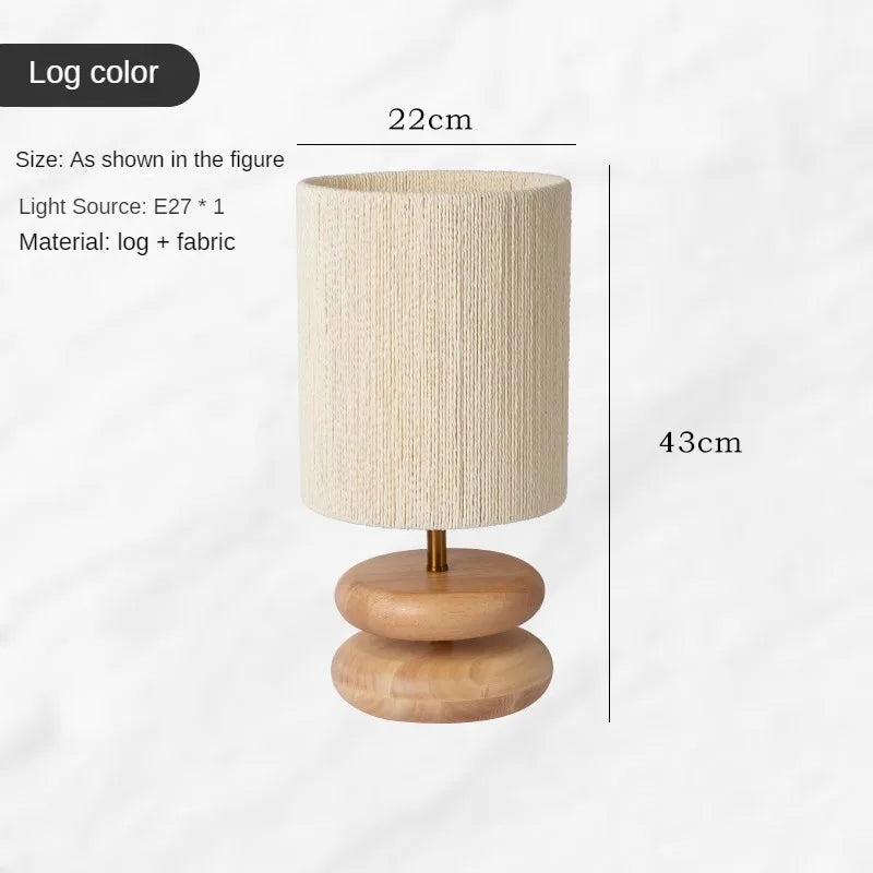 Solid Wood Design Creative Walnut Color Living Room, Study, Bedroom, Bedside, Japanese Style Atmosphere Decoration E27 Desk Lamp