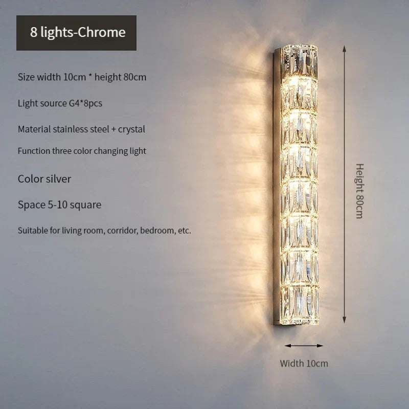 applique murale led en cristal k9 éclairage de luxe moderne