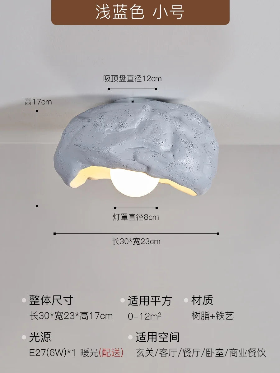 plafonnier led silencieux en résine style japonais wabi-sabi pour décoration