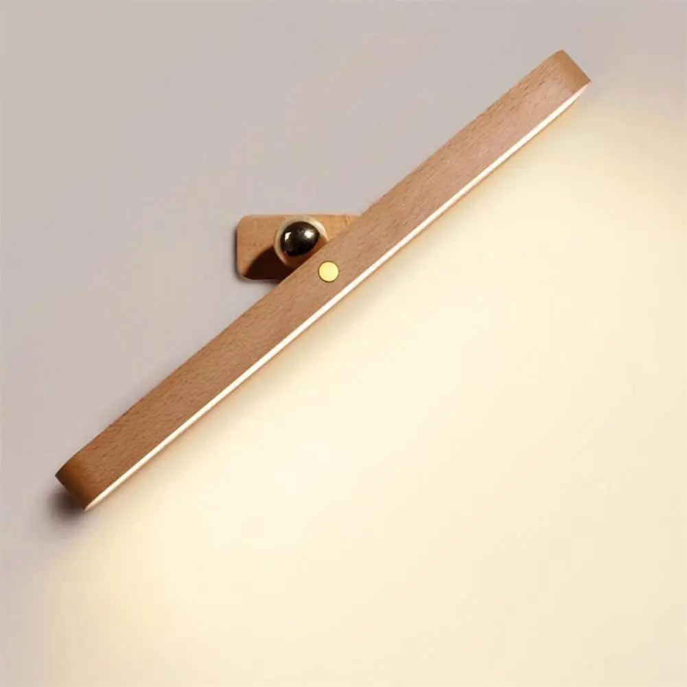 LED en bois veilleuse miroir avant lumière de remplissage Portable Rechargeable magnétique applique murale chambre lampe de chevet