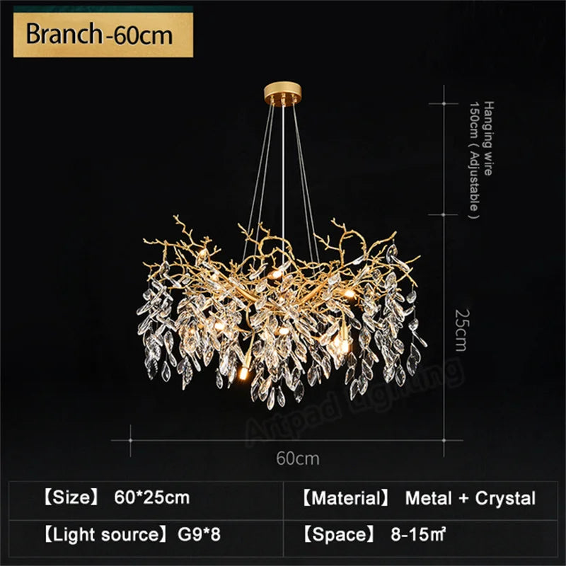 lustre en verre doré design luxueux pour décoration intérieure