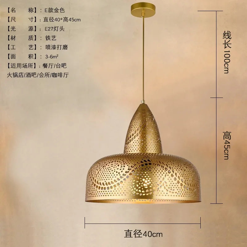 suspension en or design saoudien pour restaurant café et magasin