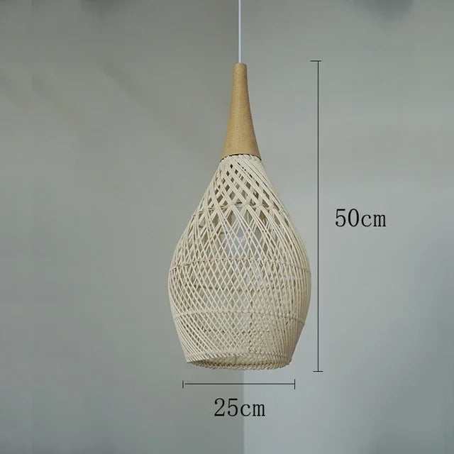 Modern art minimalist retro chandelier suitable for living room, dining room, farmhouse, natural rattan and willow chandelier