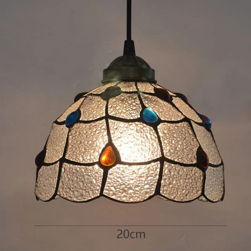 suspension tiffany vitrail pteris luminaire décoratif pour intérieur