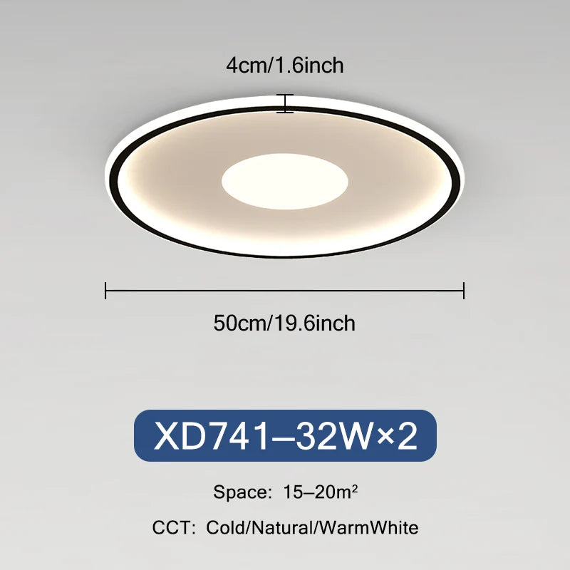 plafonnier led ultra mince moderne rond montage en surface