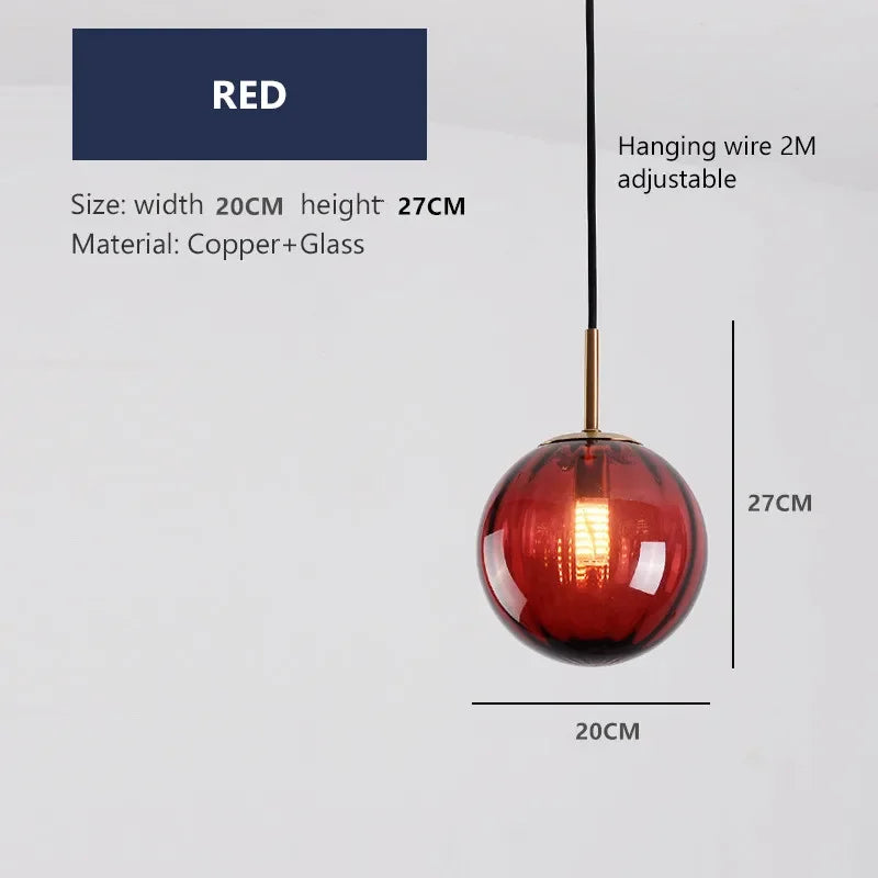 lustre moderne en verre design suspendu lumineux nordique