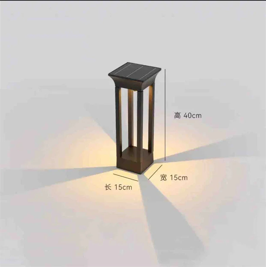 lampe solaire d'extérieur en aluminium pour éclairage de jardin