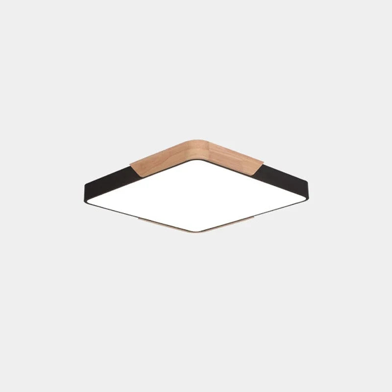 lustre d'art nordique en bois massif style macaron simple et moderne
