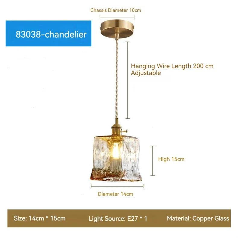 suspension moderne en verre avec led pour décoration intérieure