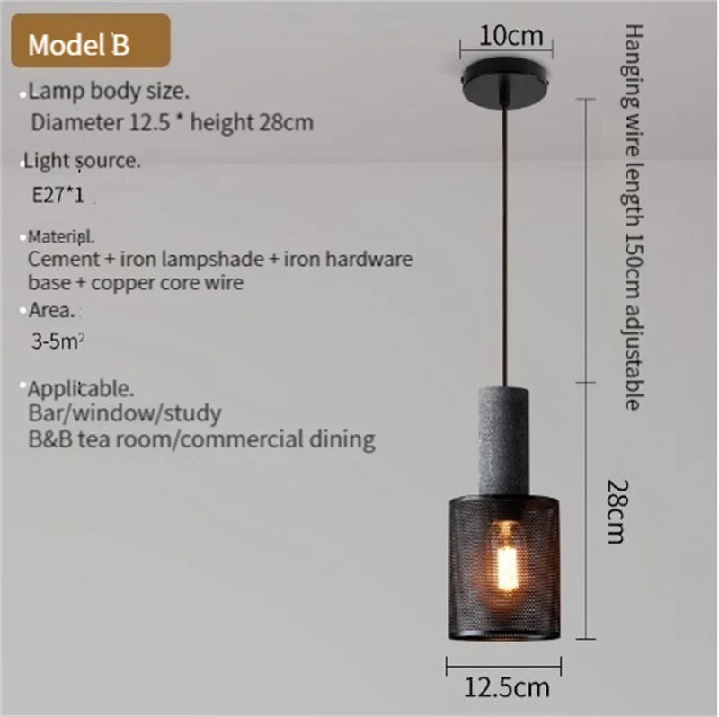 suspension industrielle en béton pour décoration intérieure