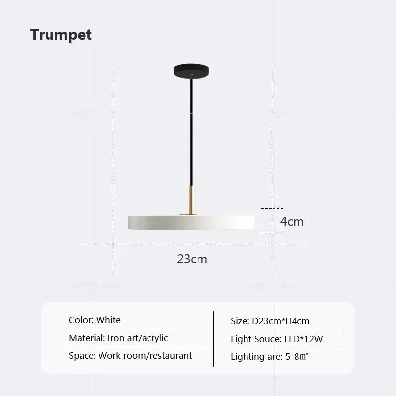 suspension led moderne lumière disque suspendus décoration luminaire lustre