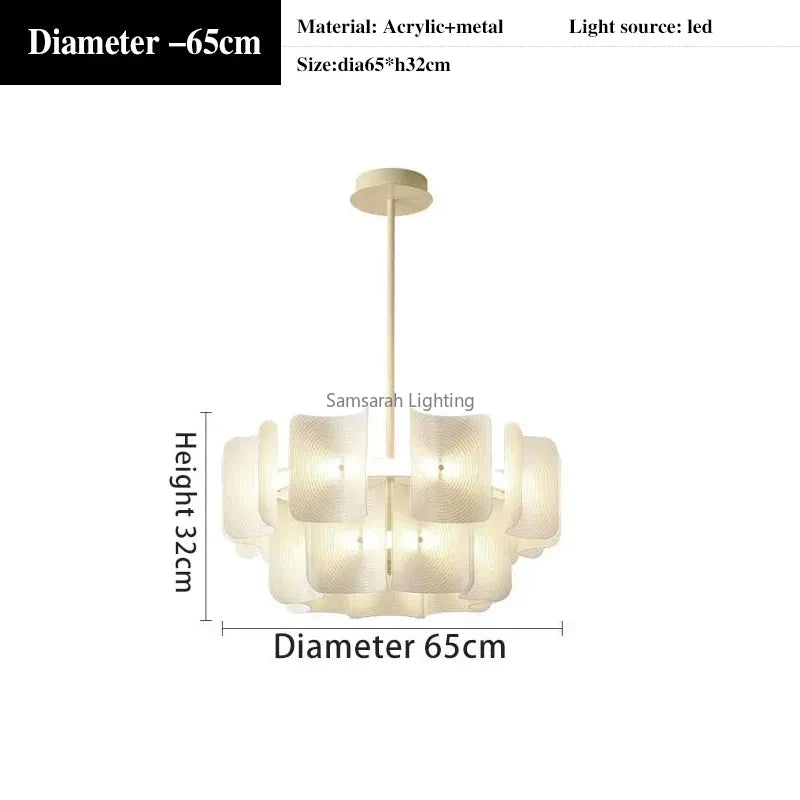 2024 LED Chandeliers Fingerprint Chandelier, Silent Style Eye Protection Living Room Bedroom Luxury Chandelier Home Decoration